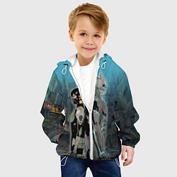 Куртка с капюшоном детская Хибино и Аширо -Кайдзю номер 8, цвет: 3D-белый — фото 2