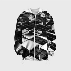 Куртка с капюшоном детская Хромированная абстракция, цвет: 3D-белый