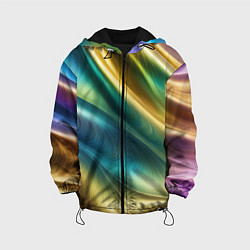 Куртка с капюшоном детская Радужная абстракция, цвет: 3D-черный