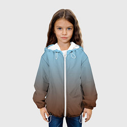 Куртка с капюшоном детская Текстура градиент, цвет: 3D-белый — фото 2