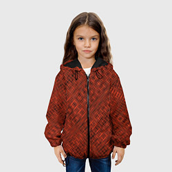 Куртка с капюшоном детская Сочный коричневый однотонный текстурированный, цвет: 3D-черный — фото 2