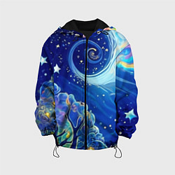 Куртка с капюшоном детская Звездный лес, цвет: 3D-черный