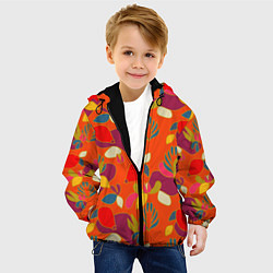 Куртка с капюшоном детская Яркие ягодки-листочки, цвет: 3D-черный — фото 2