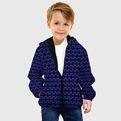 Куртка с капюшоном детская Паттерн изнаночная вязка, цвет: 3D-черный — фото 2