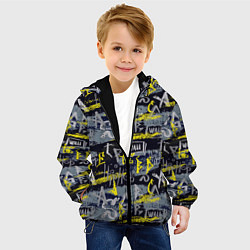 Куртка с капюшоном детская Hip hop wall, цвет: 3D-черный — фото 2