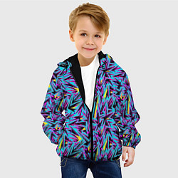 Куртка с капюшоном детская Абстрактный узор с геометрической концепцией, цвет: 3D-черный — фото 2