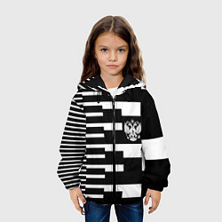Куртка с капюшоном детская Россия геометрия, цвет: 3D-черный — фото 2