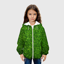 Куртка с капюшоном детская Текстура газона, цвет: 3D-белый — фото 2