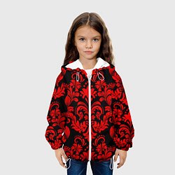 Куртка с капюшоном детская Дамаск узор, цвет: 3D-белый — фото 2