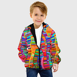 Куртка с капюшоном детская Абстрактная полноцветная живопись, цвет: 3D-черный — фото 2