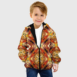 Куртка с капюшоном детская Ромбовидный орнамент, цвет: 3D-черный — фото 2