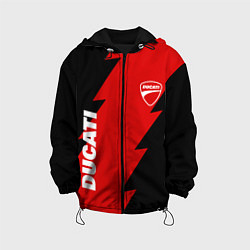 Куртка с капюшоном детская Ducati - logo, цвет: 3D-черный