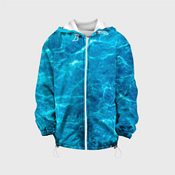 Куртка с капюшоном детская Водная текстура, цвет: 3D-белый