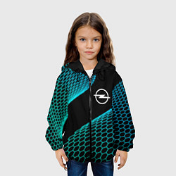 Куртка с капюшоном детская Opel electro hexagon, цвет: 3D-черный — фото 2