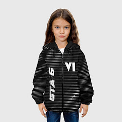 Куртка с капюшоном детская GTA 6 metal game lines, цвет: 3D-черный — фото 2