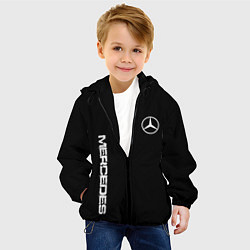 Куртка с капюшоном детская Mercedes benz logo white auto, цвет: 3D-черный — фото 2