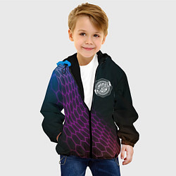 Куртка с капюшоном детская Chrysler neon hexagon, цвет: 3D-черный — фото 2