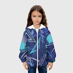 Куртка с капюшоном детская Яркий абстрактный узор для спорта, цвет: 3D-белый — фото 2