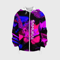 Куртка с капюшоном детская Samurai ретровейв, цвет: 3D-белый