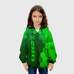 Куртка с капюшоном детская Exeed - green gradient по-вертикали, цвет: 3D-черный — фото 2