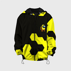 Куртка с капюшоном детская Амонг ас текстура броня, цвет: 3D-черный