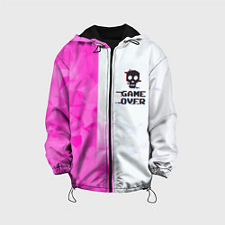 Куртка с капюшоном детская Game over pink abstraction, цвет: 3D-черный