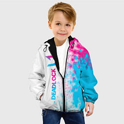 Куртка с капюшоном детская Deadlock neon gradient style по-вертикали, цвет: 3D-черный — фото 2