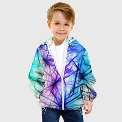Куртка с капюшоном детская Неоновые нервы, цвет: 3D-белый — фото 2