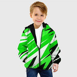 Куртка с капюшоном детская Geometry stripes green, цвет: 3D-черный — фото 2