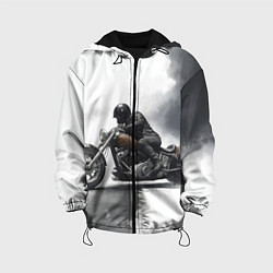 Куртка с капюшоном детская Крутой байкер скетч, цвет: 3D-черный
