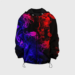 Куртка с капюшоном детская Неоновый цветок в дыму, цвет: 3D-черный