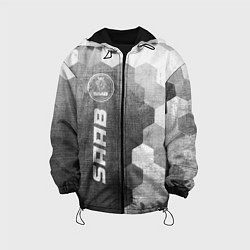 Куртка с капюшоном детская Saab - grey gradient по-вертикали, цвет: 3D-черный