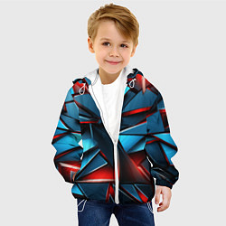 Куртка с капюшоном детская Геометрические осколки, цвет: 3D-белый — фото 2