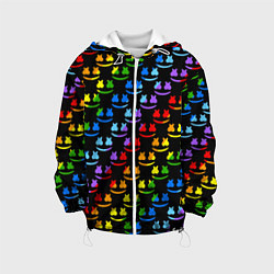 Куртка с капюшоном детская Marshmello pattern neon, цвет: 3D-белый