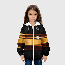 Куртка с капюшоном детская Chevrolet auto abstract, цвет: 3D-белый — фото 2