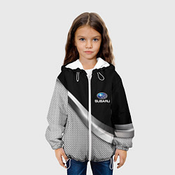 Куртка с капюшоном детская Subaru metal steel, цвет: 3D-белый — фото 2