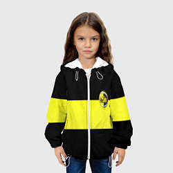 Куртка с капюшоном детская Янг бойс полоса, цвет: 3D-белый — фото 2