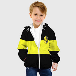 Куртка с капюшоном детская Янг бойс полоса, цвет: 3D-белый — фото 2