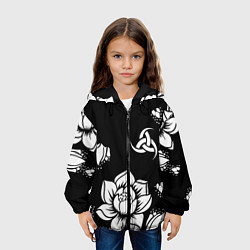 Куртка с капюшоном детская Русская община символика розы, цвет: 3D-черный — фото 2