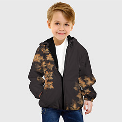 Куртка с капюшоном детская Осенние листья эффект, цвет: 3D-черный — фото 2