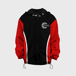 Куртка с капюшоном детская Черно-красный FIRM, цвет: 3D-черный