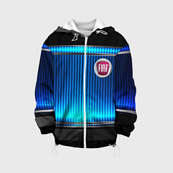 Куртка с капюшоном детская FIAT текстура авто, цвет: 3D-белый