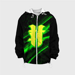 Куртка с капюшоном детская Starcraft 2 кислотные соты линии, цвет: 3D-белый