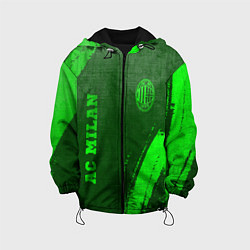 Куртка с капюшоном детская AC Milan - green gradient вертикально, цвет: 3D-черный