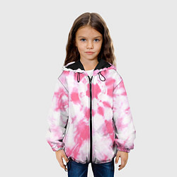 Куртка с капюшоном детская Розовый тай дай, цвет: 3D-черный — фото 2