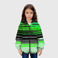 Куртка с капюшоном детская Разноцветные вертикальные линии, цвет: 3D-черный — фото 2