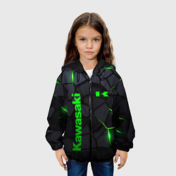 Куртка с капюшоном детская Kawasaki - плиты с эффектом свечения, цвет: 3D-черный — фото 2