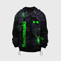 Куртка с капюшоном детская Kawasaki - плиты с эффектом свечения, цвет: 3D-черный