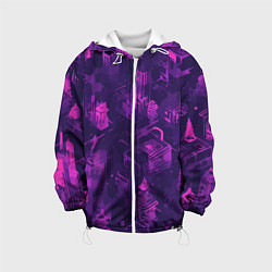 Куртка с капюшоном детская Неоновый городок, цвет: 3D-белый