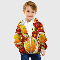 Куртка с капюшоном детская Яичница-глазунья, цвет: 3D-белый — фото 2